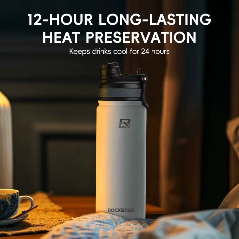 ROCKBROS Customized High-Capacity Hot Cold Insulated Sports Water Bottle 304 Stainless Steel Inner Liner Water Bottle